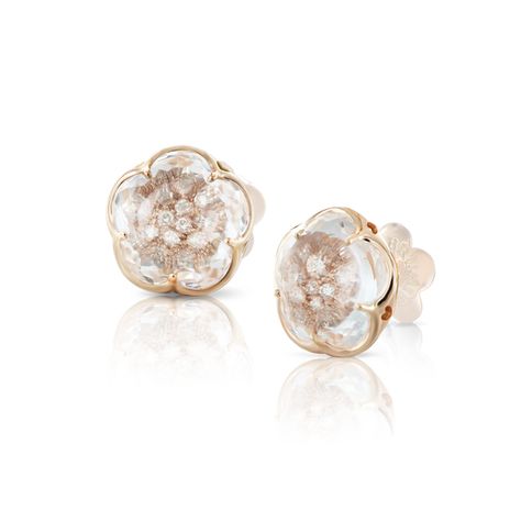 Designer Diamond Jewellery, Pasquale Bruni, Free Lifestyle, Bon Ton, Jewelry Luxury, The Embrace, Champagne Diamond, Flower Earrings Studs, Pink Quartz