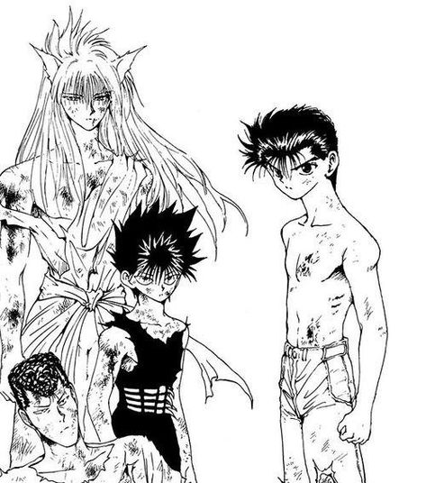 Yu yu hakusho Yusuke Urameshi Manga Panel, Tat Sketches, Yu Yu Hakusho Manga, Team Urameshi, Togashi Art, Togashi Yoshihiro, Manga References, Yu Yu Hakusho Anime, Skz Fanart