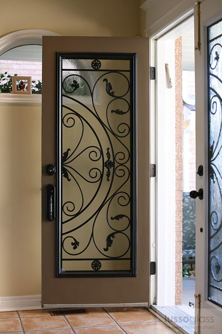 Wrought Iron Door Inserts, Wrought Iron Glass Door, Mansions Interior, Wrought Iron Front Door, Wrought Iron Door, Door Makeover Diy, House Front Door Design, Luxury Mansions, Iron Door Design