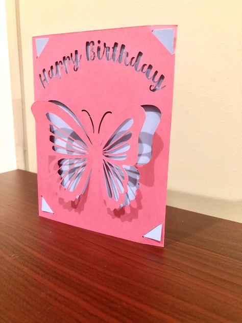 Excited to share this item from my #etsy shop: Pop up Butterfly Birthday Insert Card SVG- Cricut, silhouette, Joy Digital Cut File #birthday #popupbirthdaycard #popoutbirthdaysvg #happybirthdaycard #cricutjoyinsert #insertcardsvg #cricutbirthdaycard #girlbirthdaycard #grandmabirthdaysvg Birthday Card Svg, Birthday Card Template Free, Cricut Birthday Cards, 3d Birthday Card, Pop Up Card Templates, Tarjetas Pop Up, Cricut Inspiration, Diy Pop, Cricut Birthday