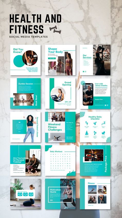 Fitness Social Media, Coach Instagram, Wellness Yoga, Instagram Feeds, Gain Followers, Yoga Instructor, Personal Coach, Social Media Templates, Instagram Theme