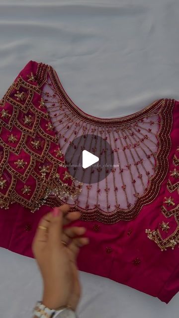 Aariwork/BridalBlouse Designer on Instagram: "😍 Heavy work crystal beads Bridal Blouse with pearls droppings !! 😍 Bookings open for Bridal and Casual wear Blouses ♥️. DM for Details. For bookings Contact WhatsApp @9841653376.

To place your order contact us with screen shot of the blouse. DM us for Price and other Queries. For instant reply Contact us on whatsapp 9841653376.

(Blouse Colour and Size can be Customised as per your requirement. You can also customise the Stitching pattern and embroidery pattern )
.
.
.
.
.
.
#embroideryworkschennai #heavyworkblouse #embroideryblouse #aariworkblouse #muhurthamlook #heavyworkblouse #internationalclients #indianweddinginspiration #southindianfashion #trending #trendingsongs #chennaidiaries #onlineboutique #viral #viralsong #viralreels #nangana Are You Work Blouse Designs, Self Colour Blouse Designs, Net Blouse Hand Designs Pattern, New Bridal Blouse Design, Brocket Blouse Designs Latest, Beads Blouse Design, Latest Bridal Blouse Designs 2024, New Blouse Designs Fashion 2024, Aari Blouse Designs Latest