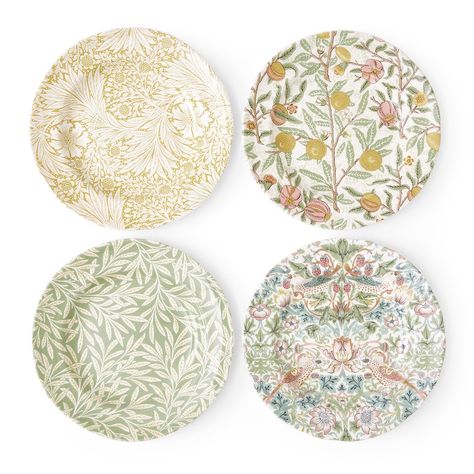 PRICES MAY VARY. Heritage Patterns: Enjoy an exquisite set of four 9-inch Spode plates, each featuring unique heritage patterns—Fruit, Willow, Strawberry Thief, and Marigold. These designs, inspired by Morris & Co.'s archive, offer a charming blend of green, yellow, and pink hues, creating a delightful mix-and-match experience for your table setting. Maximalist Style: Elevate your dining experience with these earthenware plates showcasing soft hues and intricate patterns. Perfect for serving din Pattern Fruit, Maximalist Style, Strawberry Thief, Willow Pattern, Plate Crafts, Side Plate, Side Plates, Dinner Sets, Salad Plates