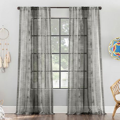 Chenille Curtains, Grey Panels, Rod Pocket Curtain Panels, Rod Pocket Curtains, Colorful Curtains, Sheer Fabric, Striped Linen, Sheer Fabrics, Rod Pocket