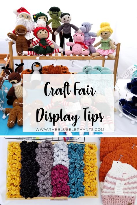 Crochet Craft Booth Display Ideas, Keyring Display Ideas, Amigurumi Craft Fair Display, Crochet Display Ideas Craft Booths, Crochet Craft Fair Display, Christmas Craft Fair Displays, Crochet Booth Display Ideas, Crochet Market Display, Crochet Vendor Display