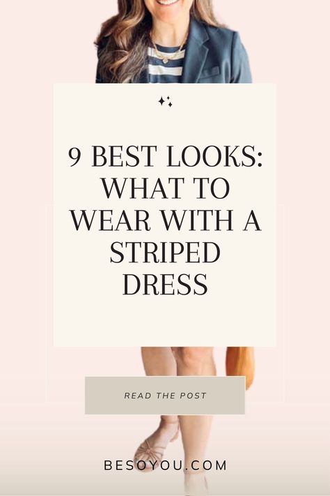 A striped dress is a fantastic wardrobe staple. See 9 striped dress outfit ideas and get styling tips for wearing this versatile dress. See 6 black and white striped dress outfits and 3 blue striped dress outfits. Striped Dress Outfits, How To Style A Striped Dress, Polo Shirt Dress Outfit, Black And White Striped Dress Outfit, Blue And White Striped Dress Outfit, Red Vest Outfit, Polo Dress Outfit, White Striped Dress Outfit, Horizontal Striped Dress