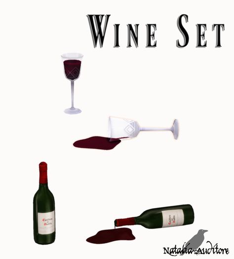 Wine Set | Natalia-Auditore on Patreon Sims 4 Cc Furniture Clutter, Build And Buy Cc, Sims 4 Twilight, Ts4 Build Cc, Ts4 Clutter, Sims 4 Art, Red Film, Sims Finds, Build Buy Cc