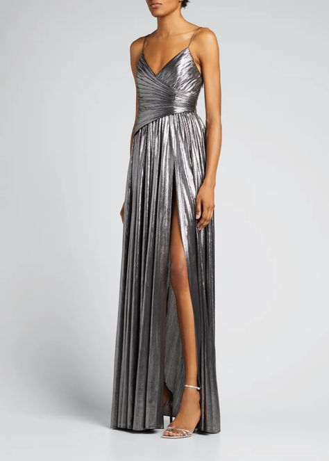 T27YN Retrofete Doss Metallic Cocktail Dress Bridesmaid Colors, Pleated Bodice, Maxi Slip Dress, Metallic Dress, Shop Maxi Dresses, Bergdorf Goodman, Formal Wear, Maxi Dresses, Fit And Flare