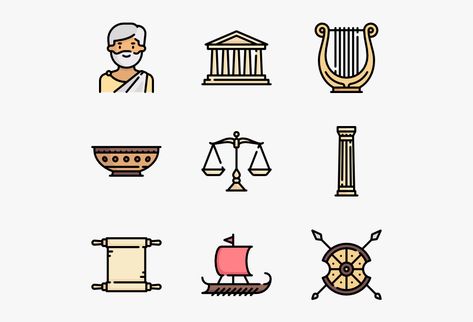 Antigua Grecia Aesthetic, Greece Civilization, Greek Drawing, Greek Civilization, Doodle Human, Greek Icons, Study Organization, Bullet Journal Art, Mesopotamia