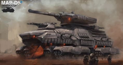 MAP-D5 "Adjudicator" Super Tank, Future Tank, Sci Fi Tank, Science Fiction Artwork, Military Design, Space Ships, Battle Tank, Army Vehicles, Tank Design