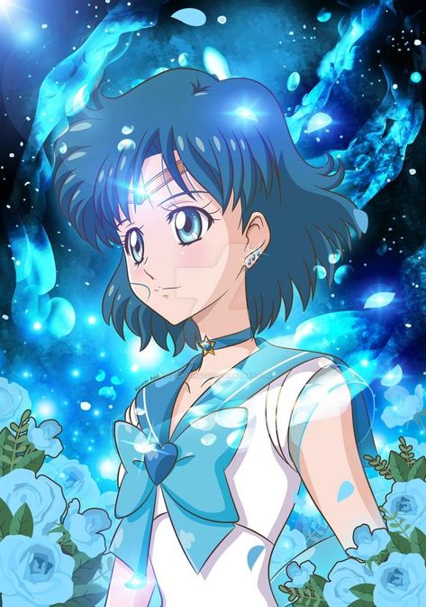 Super Sailor Mercury Crystal by riccardobacci on DeviantArt Mercury Crystal, Princess Mercury, Ami Mizuno, Arte Sailor Moon, Sailor Moon Stars, Sailor Moon Usagi, Sailor Neptune, Sailor Moon Manga, Sailor Moon Wallpaper