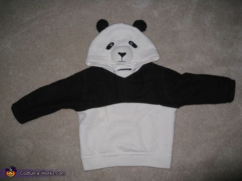 Panda Costume Diy, Panda Bear Costume, Bear Halloween Costume, Panda Hoodie, Panda Costumes, Hat Diy, Bear Halloween, Costume Works, Bear Costume