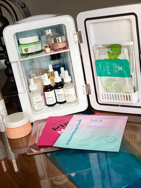 I love skincare and this mini fridge really ups my game. I Love Skincare, Door White, Mini Fridge, Bathroom Supplies, Home Gadgets, I Am Game, Mirror Door, Refrigerator, Ups