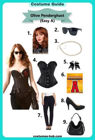 Olive Penderghast (Easy A) Costume Easy A Costume, Olive Penderghast, Easy Costumes Women, Red Head Halloween Costumes, Halloween Costumes Women Scary, Halloween Costumes Brunette, Blonde Halloween Costumes, Lilly Pulitzer Outfits, Diy Halloween Costumes For Women