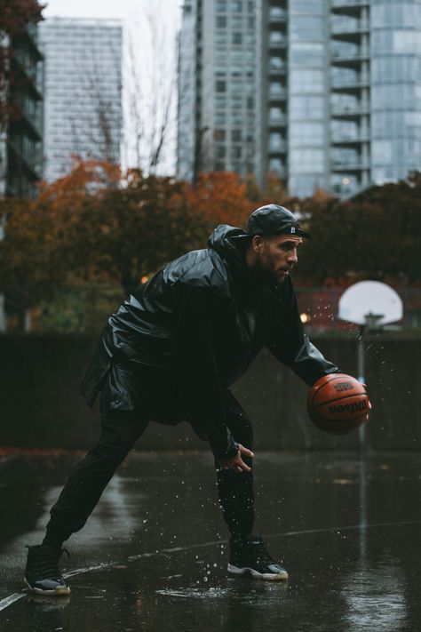 Basketball photoshoot for rain jacket brand Raincoat Photoshoot, Basketball Photoshoot, Daily Photography, Shooting Sports, Outdoor Shoot, Outdoor Photoshoot, Rainy Season, Summer Sports, A Rainy Day