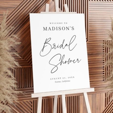 $60.75 | Chic Elegant Minimalist Bridal Shower Welcome Sign #elegant, modern, elegant bridal shower welcome sign, chic, minimalist, minimal, simple, typography, welcome, bridal shower Wedding Shower Signs, Bridal Shower Inspo, Modern Bridal Shower, Elegant Bridal Shower, Welcome Sign Template, Simple Baby Shower, Bridal Shower Welcome Sign, Shower Welcome Sign, Bridal Shower Signs