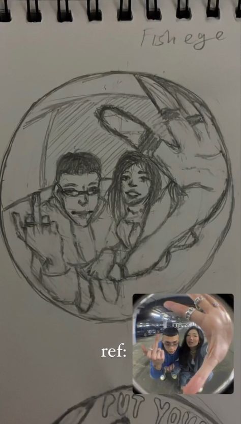 Fish Lens Drawing, Fisheye Sketch Reference, Fish Eye Pov Drawing, Fisheye Drawings, How To Draw Fisheye Perspective, Fisheye Lens Drawing, Fish Eye Lens Drawing, Fish Eye Sketch, Pov Sketch