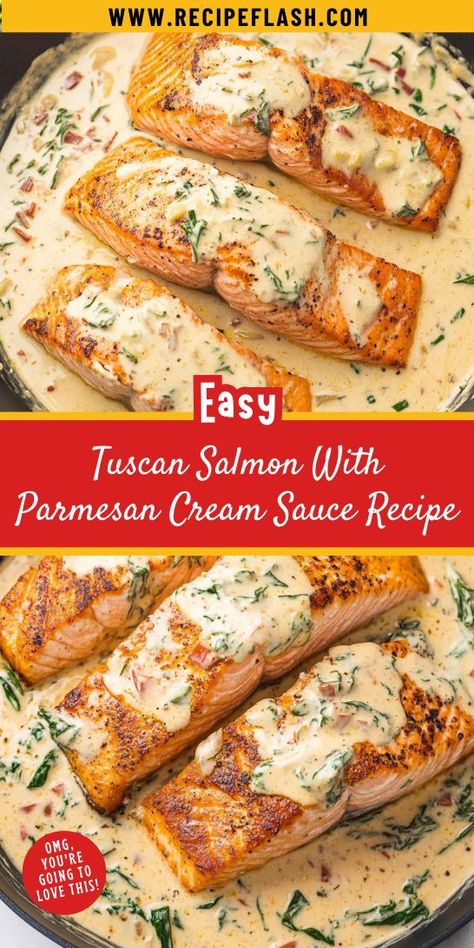 Want to transform your dinner routine with a taste of Italy? Our Tuscan Salmon with Parmesan Cream Sauce is the perfect blend of flavors and sophistication. Don’t forget to save this recipe for a delicious Mediterranean dinner idea that everyone will love! Italian Style Salmon, Mediterranean Salmon Recipes, Parmesan Cream Sauce Recipe, Salmon With Cream Sauce, Tuscan Salmon, Mediterranean Dinner, Ricotta Sauce, Mediterranean Salmon, Crispy Salmon