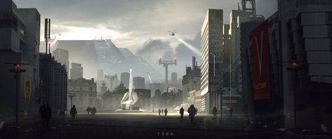 ArtStation - 1984, Dave Jones Scifi Exterior, Destroyed City, Post Apocalyptic City, Colonial Marines, Landscape Study, Arte Zombie, Traveller Rpg, Abandoned City, Apocalypse World