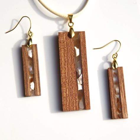 Wooden Jewelry Handmade, Resin Wood Earrings, Wood And Resin Earrings, Traditional Handmade Natural Wood Jewelry, Resin And Wood Earrings, Wooden Jewelry Inspire Uplift ⭐, Wooden Resin Necklace, Wood And Resin Pendants, Wood Jewelry Diy