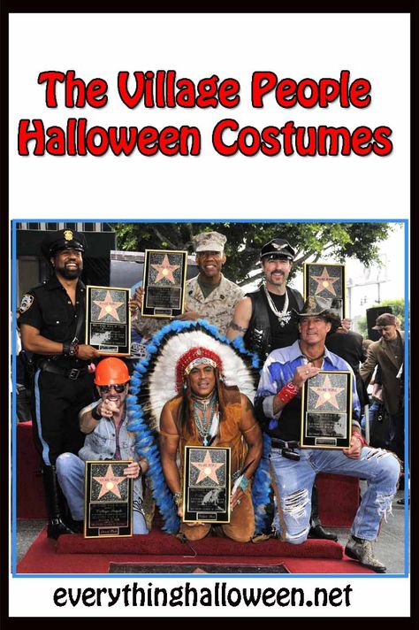 A really fun idea for a group at Halloween is to dress up in The Village People Costumes,from the Biker to the Indian Chief these are fun outfits. Village People Costume, Halloween Stations, Best Group Costumes, The Village People, Group Costume Ideas, Fun Outfits, Halloween Cans, Village People, Fun Group