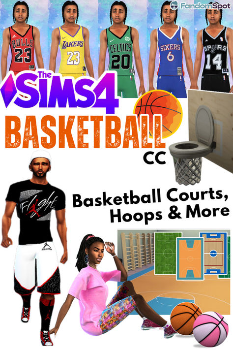 Sims 4 Basketball Jersey, Sims 4 Nba Career Mod, Sims 4 Cc Basketball Court, Sims 4 Basketball Cc, Kobe Bryant High School, Toddler Basketball, School Jersey, Basketball Accessories, Julius Erving