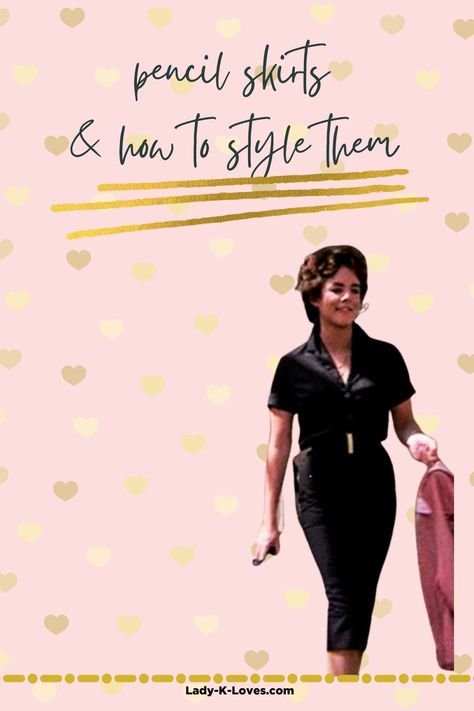 How to style a rockabillie fashion vintage pencil skirt. Inspired by Rizzo's outfit from Grease. Get the perfect rockabilly look! Featured in this blog post is our V2 1950s pencil skirt Rockabillie Fashion, 1950s Pencil Skirt Outfit, 50s Pinup Outfits, 1950s Pencil Skirt, Pencil Skirt Outfit, Vintage Pencil Skirt, 1950s Clothing, Plus Size Pencil Skirt, Vintage Style Skirts