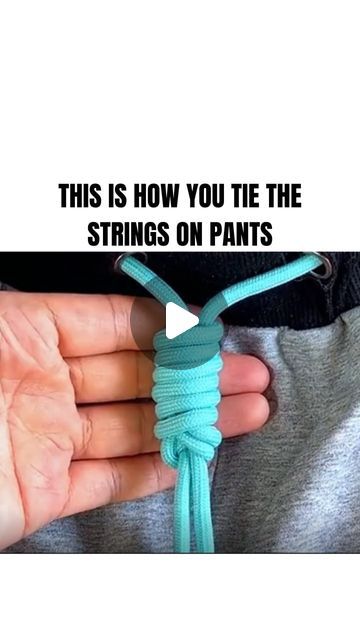 Home Hacks 🏡 on Instagram: "Follow 👉 @ez.homehacks for more helpful tips like this one! This is how you tie the strings on pants #diyhacks #ezhomehacks #househacks #homehacks" How To Tie Drawstring Pants, How To Tie Drawstring Pants Hack, Pants Drawing, Knots Guide, Cord Ties, Knots Diy, Knots Tutorial, Folding Clothes, Fashion Hacks Clothes