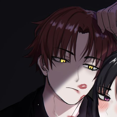 Vampire Matching Pfp Couple, Matching Motorcycle Pfp, Matching Couple Pfp, Cool Pfps For Discord, Couple Profile, Scary Animals, Yandere Manga, Best Anime Couples, Anime Cover Photo