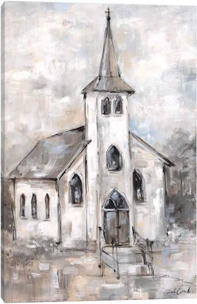 Canvas Art by Debi Coules | iCanvas Debi Coules, Old Country Churches, Original Canvas Painting, Country Church, Farmhouse Art, Hur Man Målar, Prints Wall Art, Painting Projects, 그림 그리기