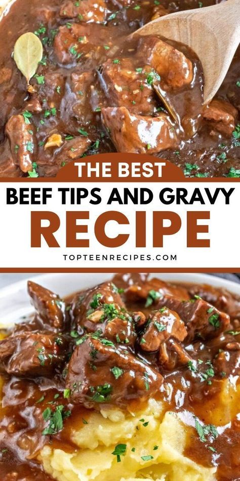 Best Beef Tips And Gravy, Best Beef Tips, Beef Tip Recipes, Round Steak Recipes, Beef Tips And Gravy, Beef Steak Recipes, Beef Stew Crockpot, Dinner Recipes Healthy, Dinner Recipes For Family