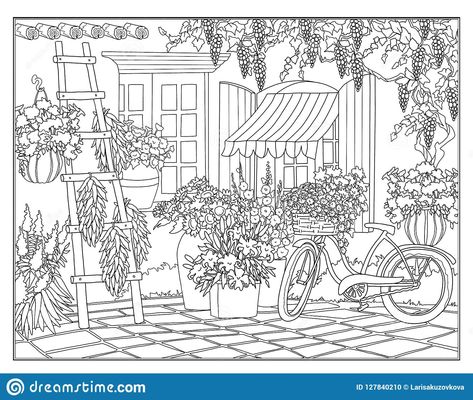 Sunflower Coloring Pages, Garden Coloring, Garden Coloring Pages, Secret Garden Colouring, Garden Drawing, Adult Coloring Book Pages, Flower Coloring Pages, Colorful Garden, Book Page