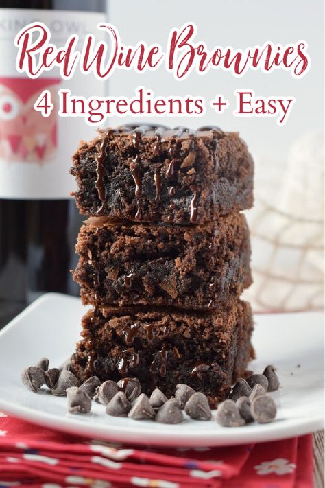 Boozy Deserts, Boozy Brownies, Red Wine Ice Cream, Wine Brownies, Red Wine Brownies, Red Wine Dessert, Boxed Brownie Recipes, Red Wine Hot Chocolate, Wine Ice Cream