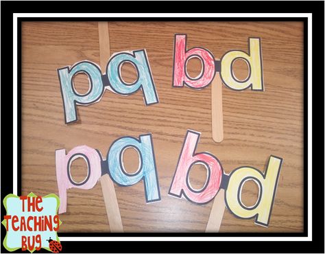 Lowercase Letter b,d,p,and q masks #bandd Letter Reversals, Abc Phonics, Teacher Freebies, Kindergarten Language Arts, Classroom Freebies, Teaching Letters, Letter Activities, Reading Instruction, Literacy Skills