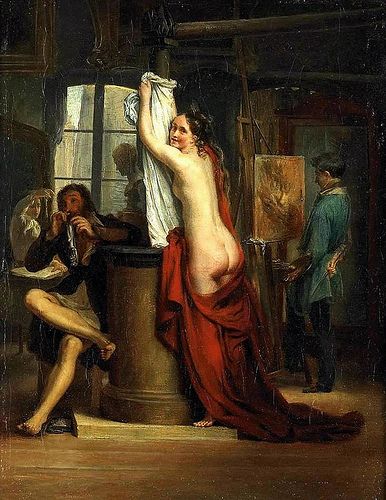 Haudeboert-Lescot, Horrtense (French, 1784-1845) - Nude Model in the Artists Studio - s.d | Flickr - Photo Sharing! George Romney, William Hogarth, Joshua Reynolds, Artemisia Gentileschi, Thomas Gainsborough, Dante Gabriel Rossetti, John Everett Millais, Classical Antiquity, Historical Painting