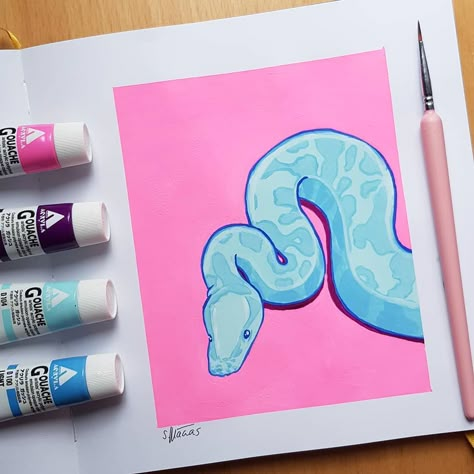 Sara Macias on Instagram: “Busted out my gouache colours again and I'm so happy with how this study turned out!  I'm probably gonna do some more of these in the next…” Joululahjat Diy, Gouache Color, Trippy Painting, Posca Art, Hippie Painting, Cute Canvas Paintings, Gouache Art, Small Canvas Art, Paint Marker