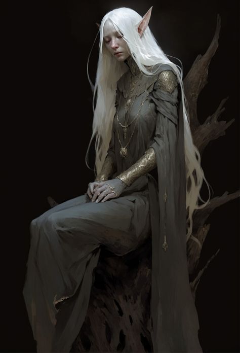 ArtStation - Elf Tales, Irina Druchinina Dark Elves Aesthetic, Winter Elf Dnd, Elf Princess Art, Drow Character Design, Dnd High Elf, Elf Woman Art, High Elf Dnd, Pallid Elf, Wood Elf Female