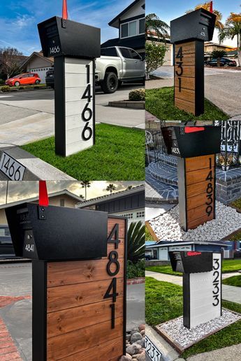 Give your curb a makeover with a new Mail Boss Locking Security Mailbox. With models and colors to fit any style Mail Boss mailboxes are the most elegant way to protect your mail and packages from porch pirates and harsh weather. Just look at these stunning home installations from Arenas Curb Appeal. They really know how to make a mailbox pop! Which is your favorite? #mailboss #curbappeal #homesecurity Mailbox Package Drop, Outdoor Mailbox Ideas Curb Appeal, Landscape Mailbox Ideas, Secure Mailbox Ideas, Locking Mailbox Ideas, Custom Mailbox Ideas, Mail Boxes Ideas, Modern Mailbox Ideas Curb Appeal, Modern Farmhouse Mailbox Ideas