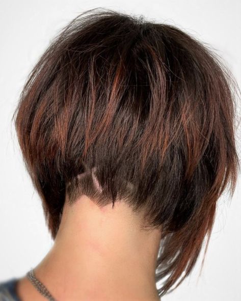 Concave Bob Hairstyles, Short Bob With Undercut, Bob Haircut Back View, Undercut Bob Haircut, Inverted Bob Short, Concave Bob, Bob Ideas, Choppy Bob Hairstyles For Fine Hair, Inverted Bob Haircuts