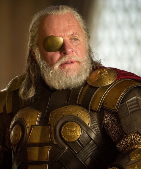 Odin played by Anthony Hopkins. Introduced in the 2011 film "Thor." Odin Marvel, Dark Kingdom, Odin And Thor, Thor 2, Sir Anthony Hopkins, New Thor, Thor X Loki, Norse Tattoo, Myers Briggs Personalities