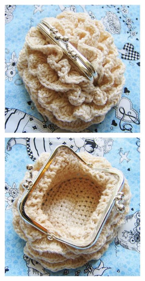 DIY Purses and Handbags - Crocheted Coin Purse - Homemade Projects to Decorate and Make Purses - Add Paint, Glitter, Buttons and Bling To Your Hand Bags and Purse With These Easy Step by Step Tutorials - Boho, Modern, and Cool Fashion Ideas for Women and Teens #purses #diyclothes #handbags Coin Purse Pattern, Crochet Coin Purse, Sac Diy, Crochet Shell Stitch, Crochet Clothing And Accessories, Crochet Purse Patterns, Diy Purse, Crochet Bags Purses, Crochet Diy