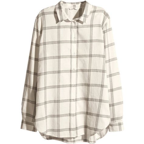 H&M Flannel shirt ($23) ❤ liked on Polyvore featuring tops, blouses, flannel, hm, shirts, white shirt, long sleeve flannel shirt, flannel tops, long sleeve collared shirt and shirts & tops Curved Hem Shirt, White Collared Shirt, Womens Flannel Shirt, H&m Shirts, White Long Sleeve Top, Flannel Tops, White Long Sleeve Shirt, Extra Long Sleeves, Long Sleeve Flannel