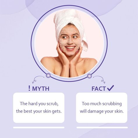 Myth vs Fact Interactive Skincare Posts, Myth Vs Fact Skincare, Myth Fact Creative Ads, Myth And Fact Design, Myth Vs Fact Creative Design, Skin Care Social Media Post, Myth And Fact, Skin Myths, Myth Fact