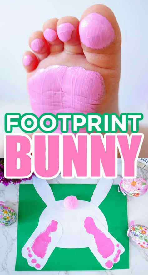 There is nothing sweeter than a cute Bunny Footprint craft hanging in your house leading up to Easter. Quick and Easy Easter Crafts For Kids. Baby Easter Crafts, Bunny Footprint, Easy Easter Crafts For Kids, Easter Bunny Footprints, Easter Crafts Preschool, Easter Crafts For Toddlers, Bunny Craft, April Crafts, Footprint Craft