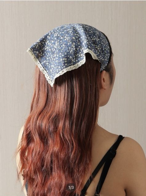 Sewn Accessories, Rose Flower Print, Hair Band Accessories, Triangle Scarf, Bandana Hairstyles, Outfits 2023, Scarf Headband, Hair Bands, Latest Hairstyles