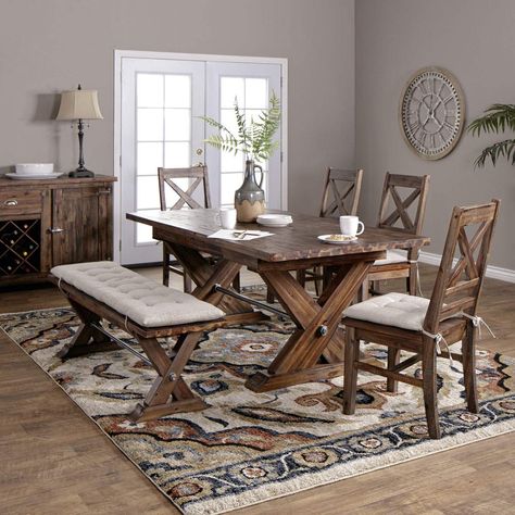 Farmington Dining Set | Jerome's Furniture Traditional Dining Room Furniture, Rustic Dining Room Sets, Dining Table Bench, Farmhouse Dining Set, Dining Room Furniture Sets, Farmhouse Dining Room Table, Casual Dining Rooms, Table Bench, Traditional Dining Room