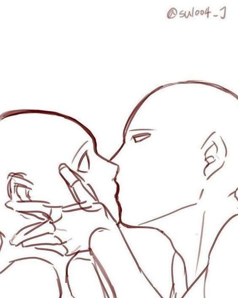 Person Kissing Reference, Art Reference Kissing, Reference Kiss Drawing, Body From The Side Reference, Side Kiss Reference, Kiss Anatomy Drawing, Pull Into Kiss Reference, Kiss Side Profile Drawing Reference, 2 People Kissing Drawing Base