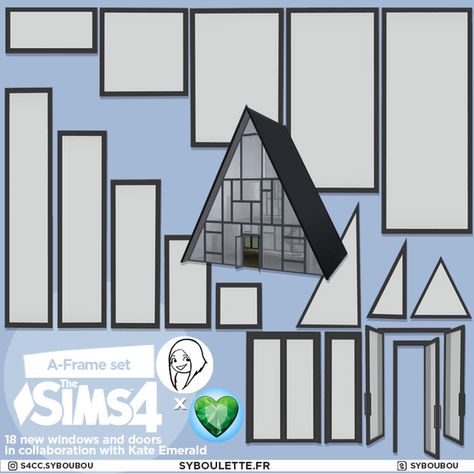 Sims Cc Furniture, Casa The Sims, Triangle Window, Mods The Sims 4, Sims4 House, Shell House, Furniture Cc, Sims 4 Expansions, Mods Sims 4