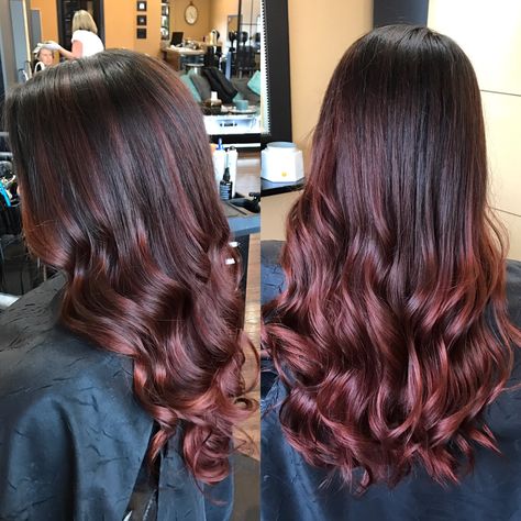 Rose Gold balayages on dark brown hair Dark Rose Gold Hair, Dark Lob, Hair Ombre Brown, Rose Gold Hair Brunette, Coffee Brown Hair, Gold Ideas, Coffee Hair, Gold Hair Colors, Hair Color Rose Gold