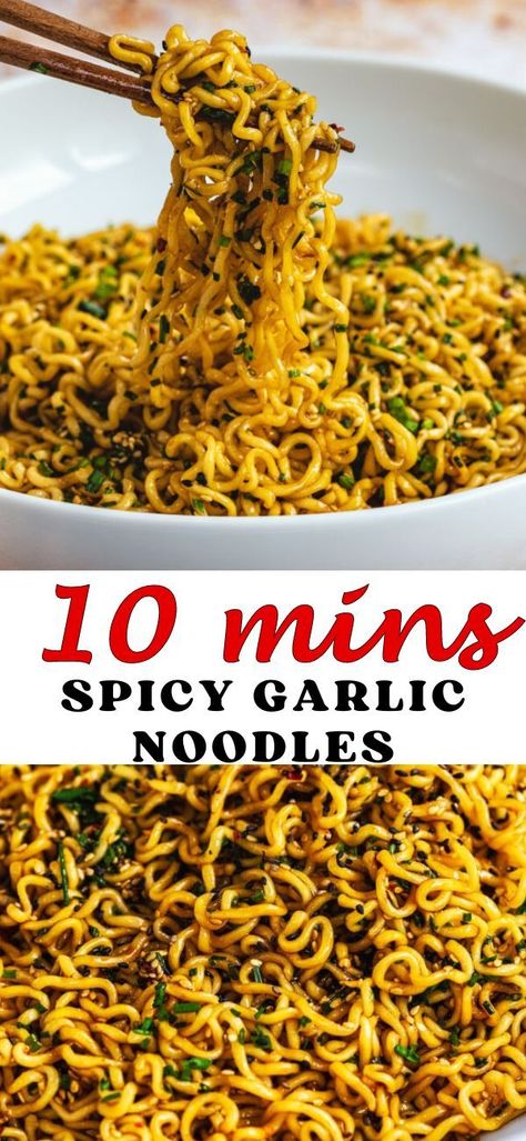 Spicy Garlic Noodles, Roman Noodles, Tiktok Ramen, Noddle Recipes, Best Ramen Noodles, Ramen Noodle Recipes Easy, Garlic Noodles Recipe, Butter Chicken Recipe Indian, Korean Ramen